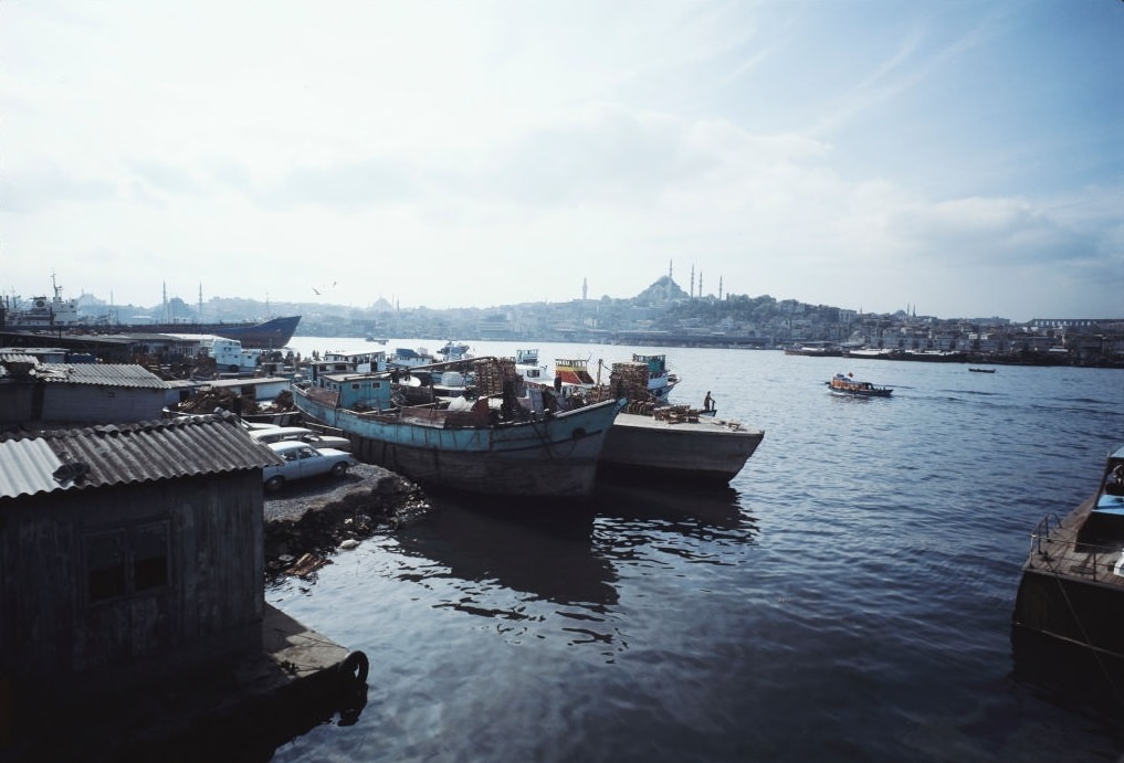 Freight harbour at Bosporus, Istanbul 1976