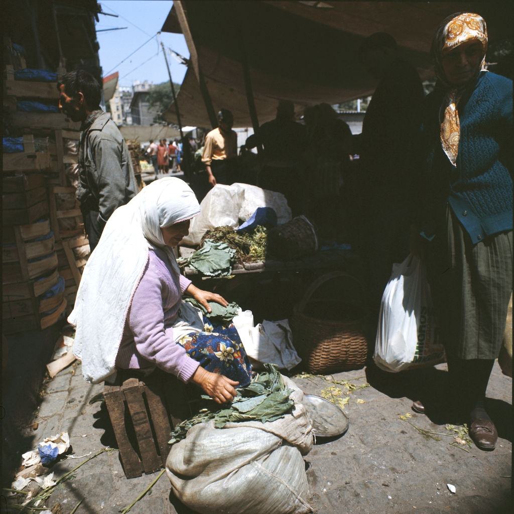 Vegetable market in Istanbul in 1976.