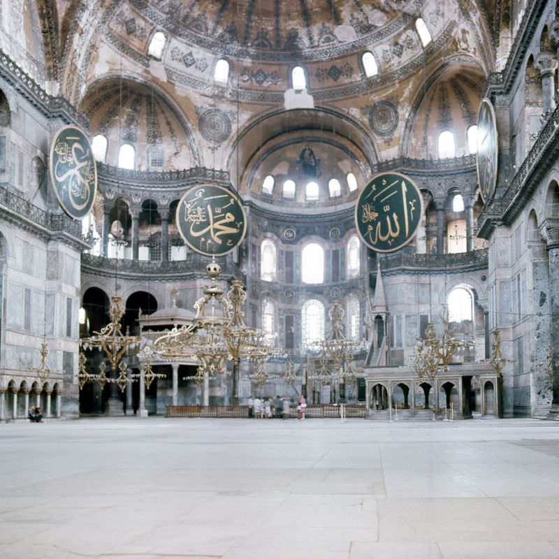 Inside the Hagia Sophia Museum, Istanbul, 1970s