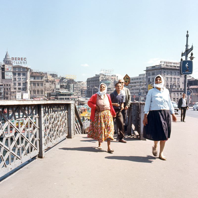 The Galata Bridge, Istanbul, 1970s