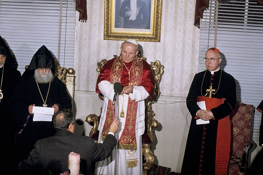 Pope John Paul Ii And The Orthodox Community Patriarch, Istanbul 1970s.
