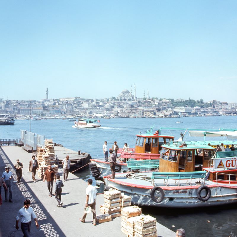 View of Eminönü from Karaköy quay, Istanbul, 1970s