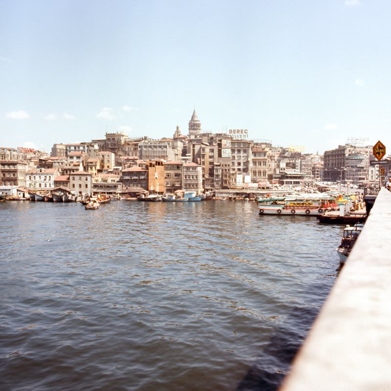 View of Galata from the Galata Bridge, Istanbul, 1970s