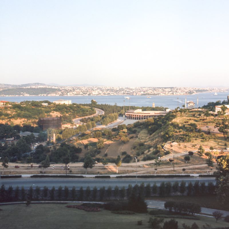 View of the Bosphorus Strait from Maçka Park, Istanbul, 1970s