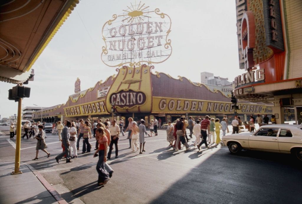 The Golden Nugget gambling hall, Las Vegas, 1976.