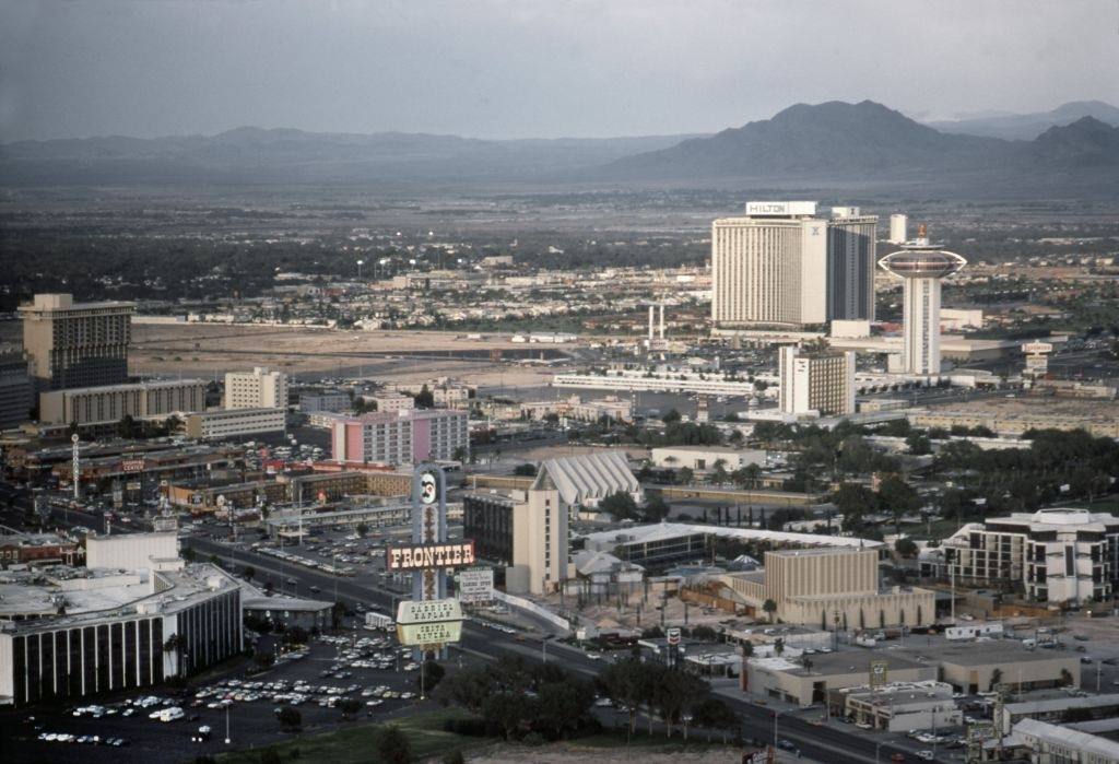 A view of the Las Vegas Strip (Boulevard) in October 1977.