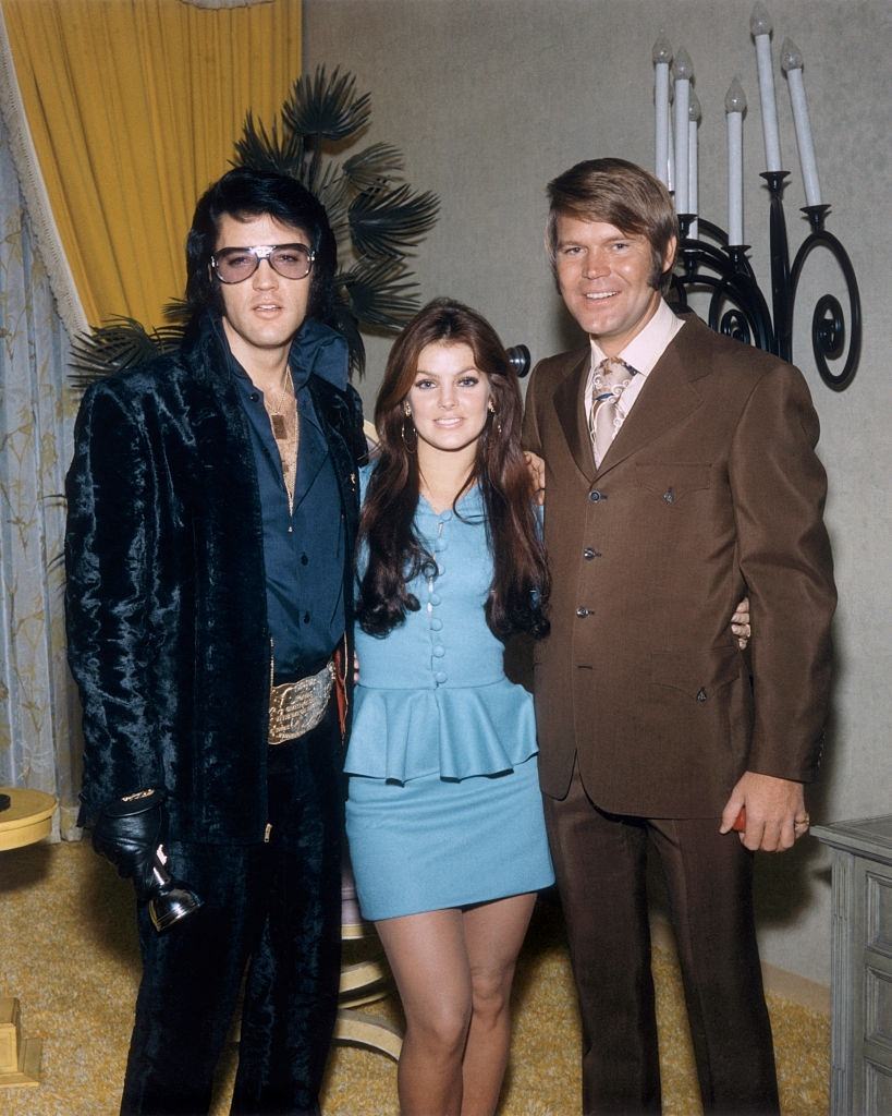 Elvis Presley and his wife Priscilla at the George Klein's wedding party, Las Vegas, 1970.