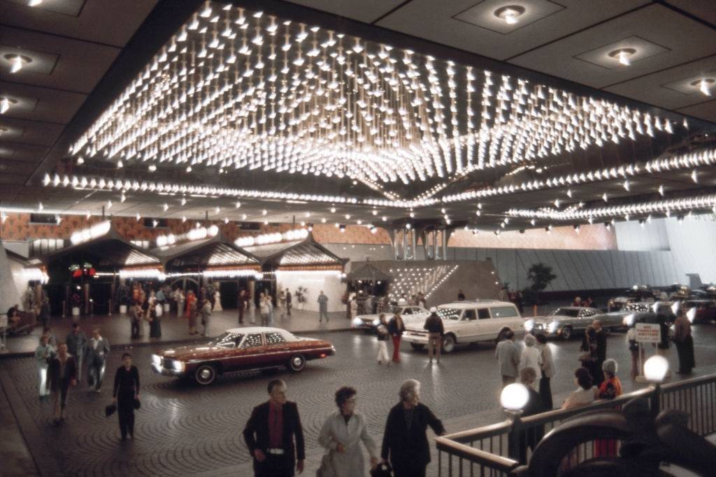 A view of entrance to the MGM Grand on the Las Vegas Strip, 1975.