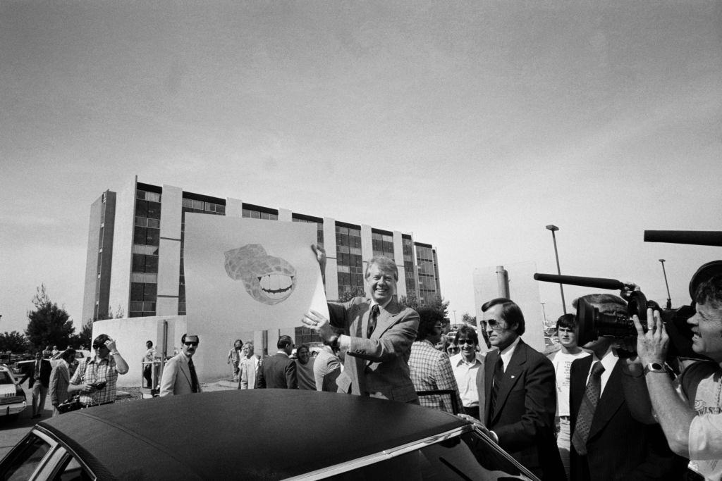 Candidate Jimmy Carter at the University of Nevada in Las Vegas during his presidential campaign, 1976.