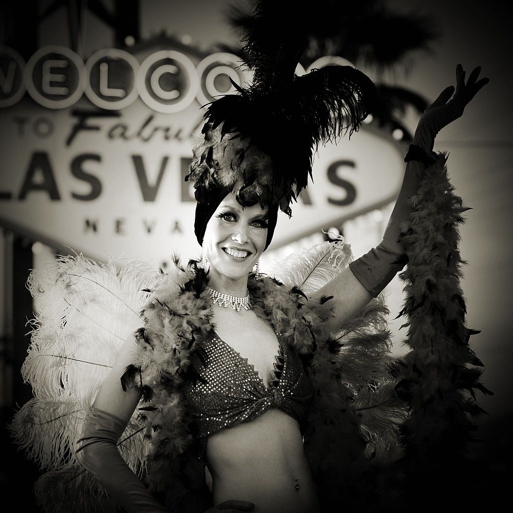 Las Vegas showgirl, 1976.