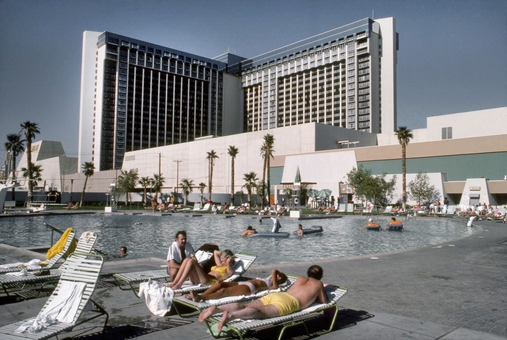 A view of the pool at the MGM Grand on the Las Vegas Strip (Boulevard) in November 1975