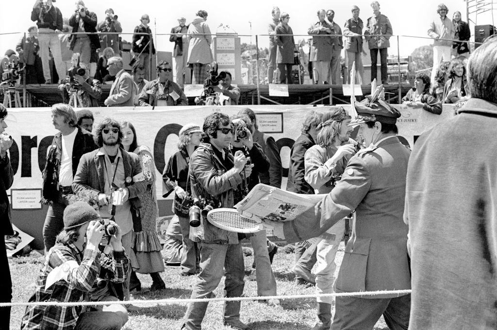 Anti War Rally at Golden Gate Park circa 1971 in San Francisco.