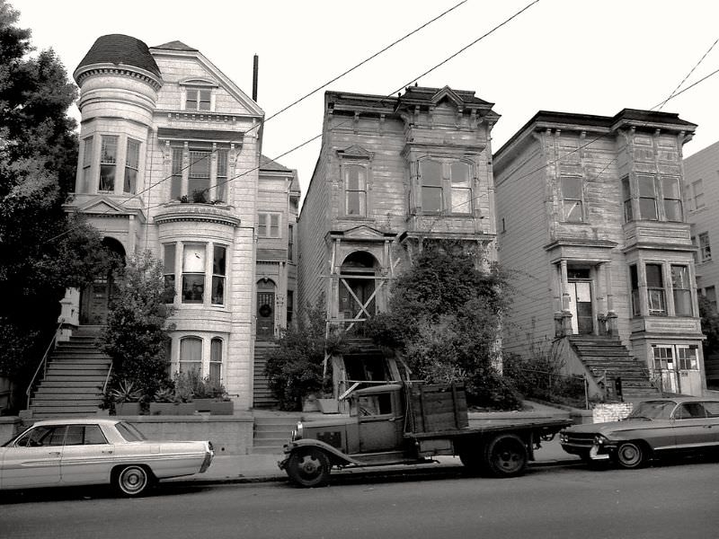 Page Street near Fillmore, Lower Haight, San Francisco, 1974