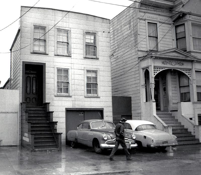 Mission district rainy afternoon, San Francisco, 1977