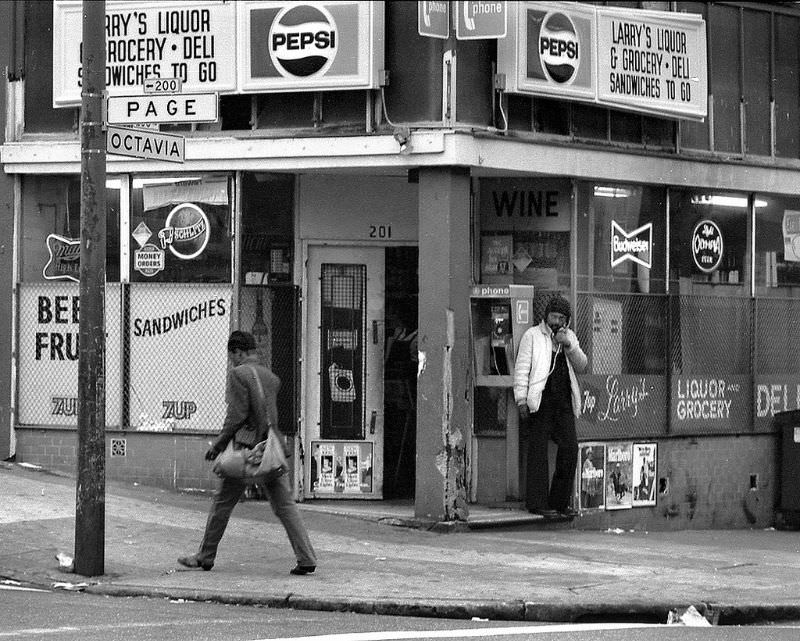 Larry's Liquor, 201 Octavia Street, Western Addition district, San Francisco, 1979