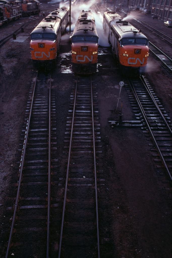 Railways and trains in March 1974 in Toronto.