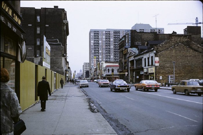 Approaching Yonge and Bloor (ca. 1971).