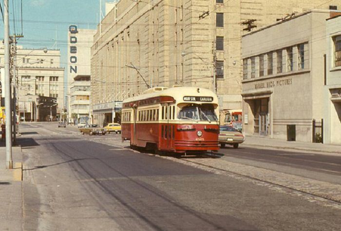 Maple Leaf Gardens with the Odeon Theatre in the background, 1970.