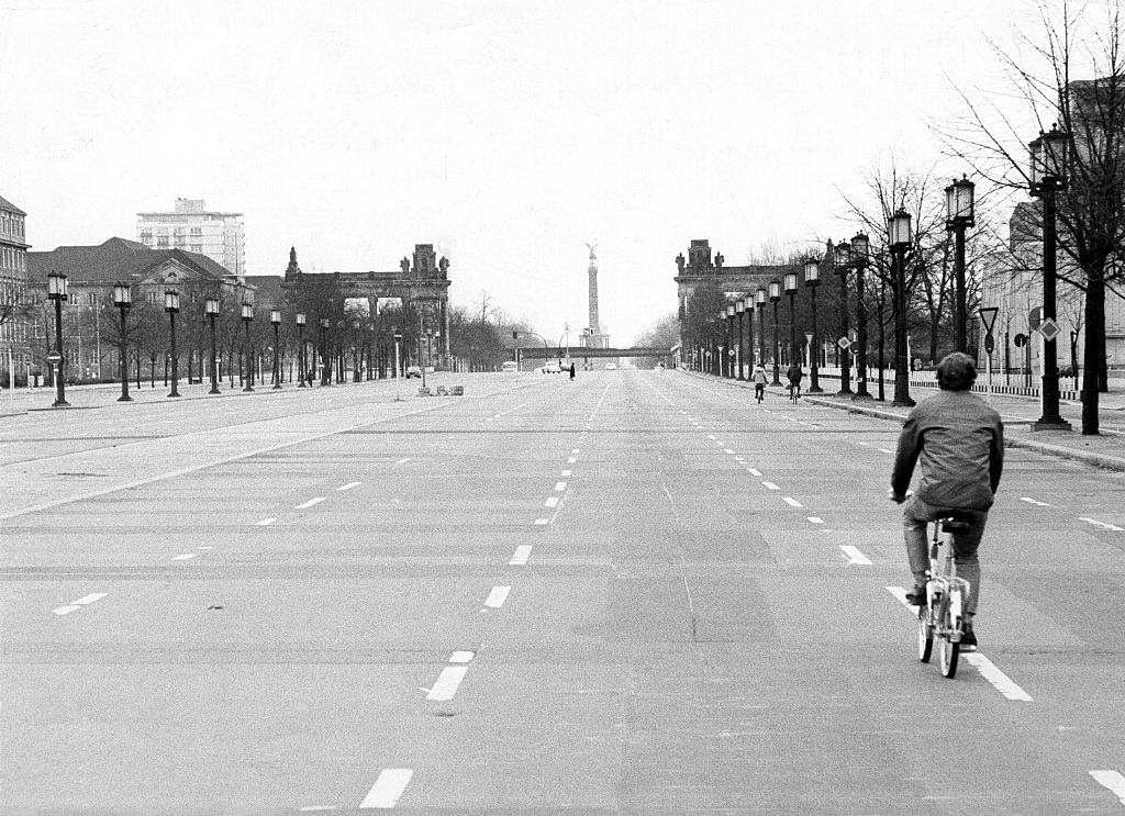 Empty Roads of Berlin during oil crisis.