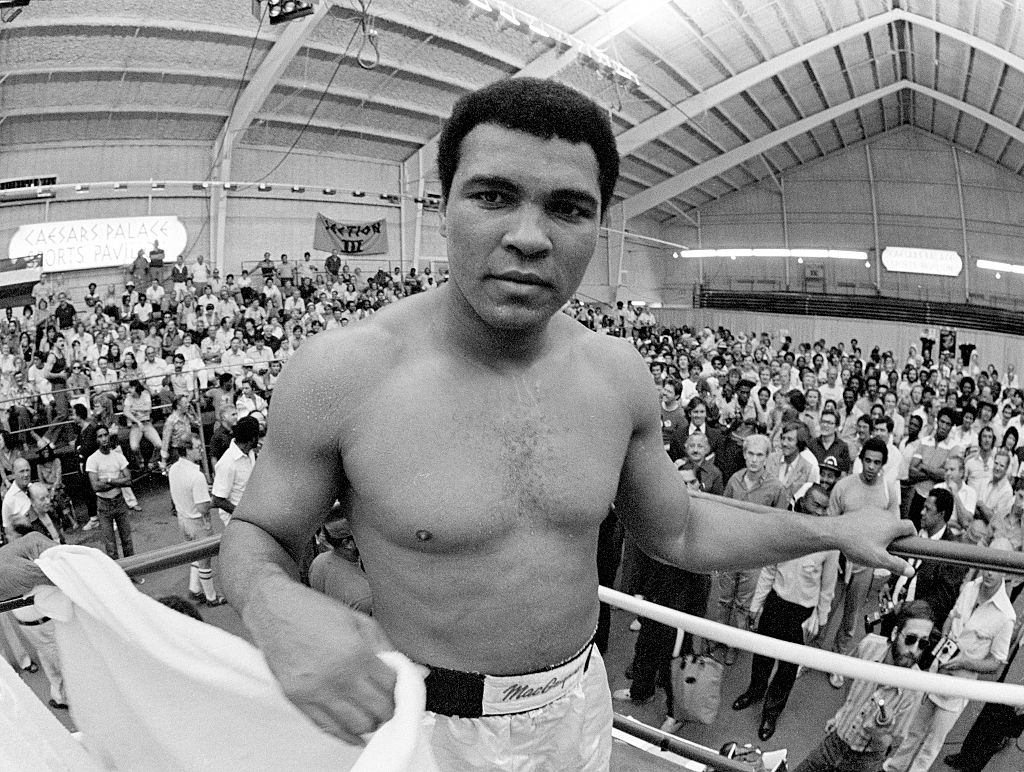 Muhammad Ali during a training session at the Caesar's Palace Sports Pavilion in Las Vegas, circa September 1980