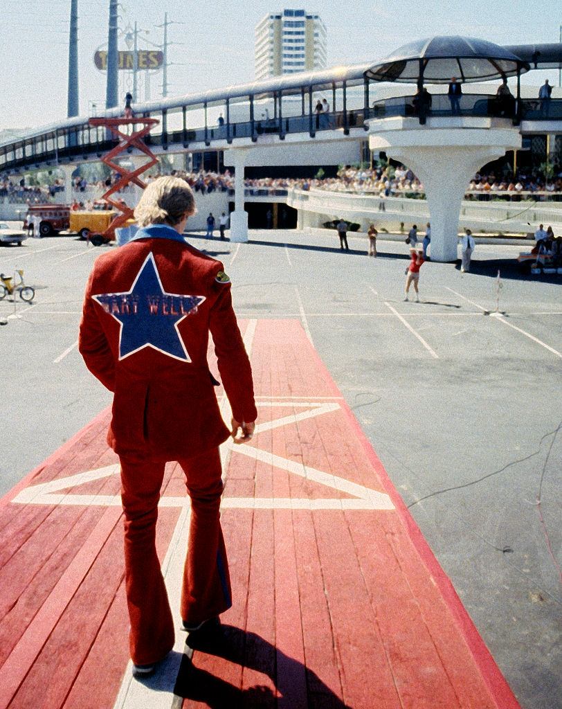 American stunt driver Gary Wells in Las Vegas, 1980.
