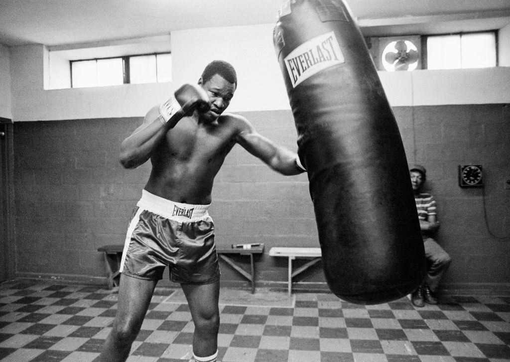 American Heavyweight Boxer Larry Holmes during a training session in Las Vegas, circa 1980