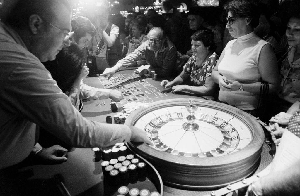 Gaming room in a casino in Las Vegas, October 1980.