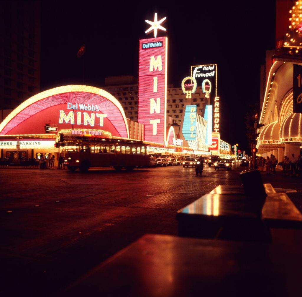 Del Webb's Mint Hotel-Casino at the Las Vegas, 1980s.