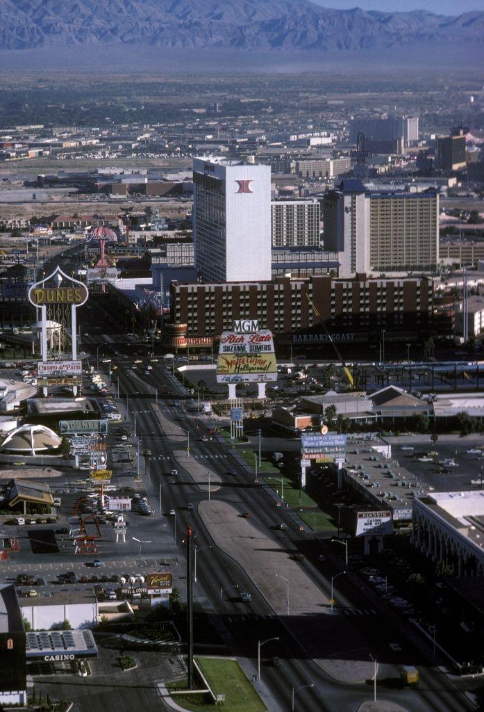 Dunes and Hilton casino and hotel, Las Vegas, 1980.