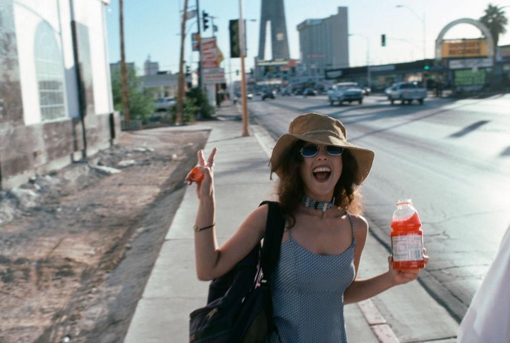 Young woman on an avenue in Las Vegas, 1984.
