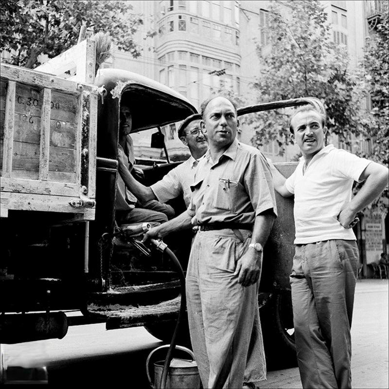 Filling lorry with petrol, 1957