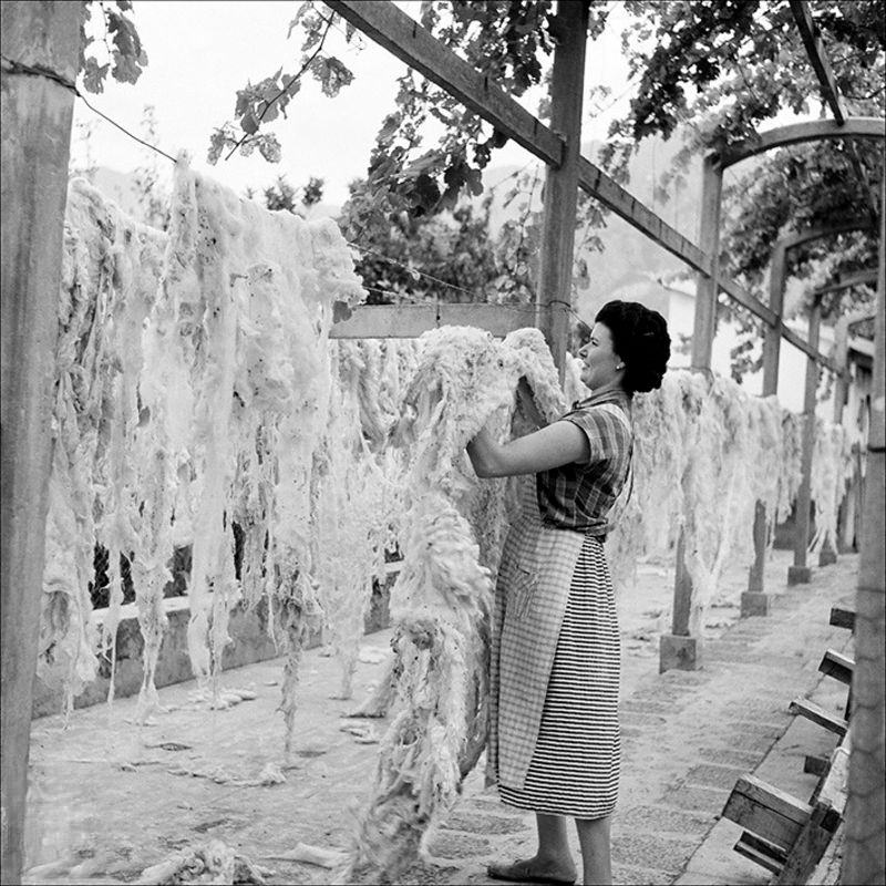 Wool drying in Sóller, 1957