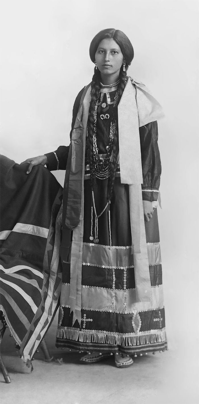 Native American Girl In Traditional Dress