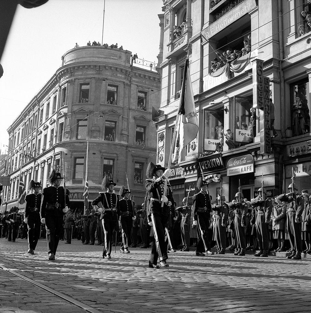 The funeral of King Haakon VII of Norway is Oslo, 1957