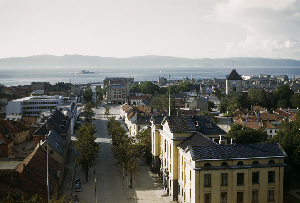 Trondheim in Norway. View from the Cathedral