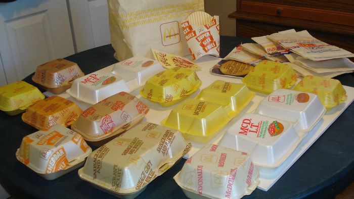 Styrofoam McDonald’s containers