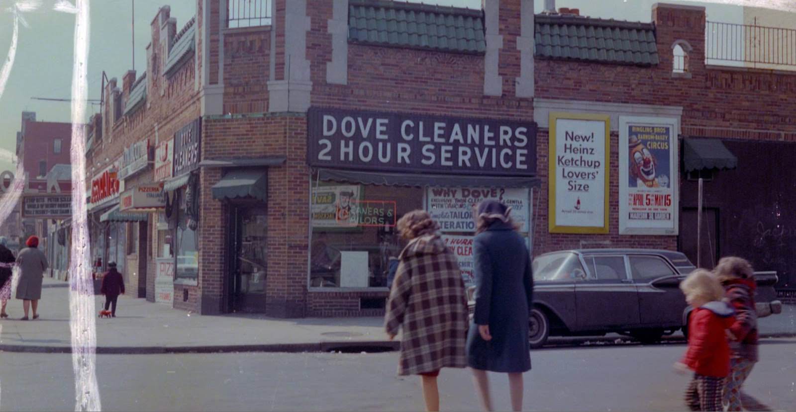 94th Street and 37th Avenue with a view of the Polk Theater, Jackson Heights, Queens, 1964.