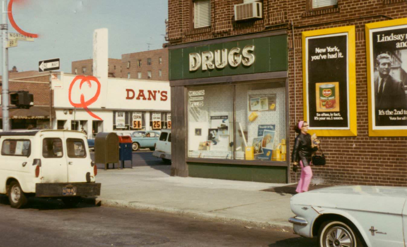 Northern Boulevard and 89th Street, Jackson Heights, Queens, 1960s.