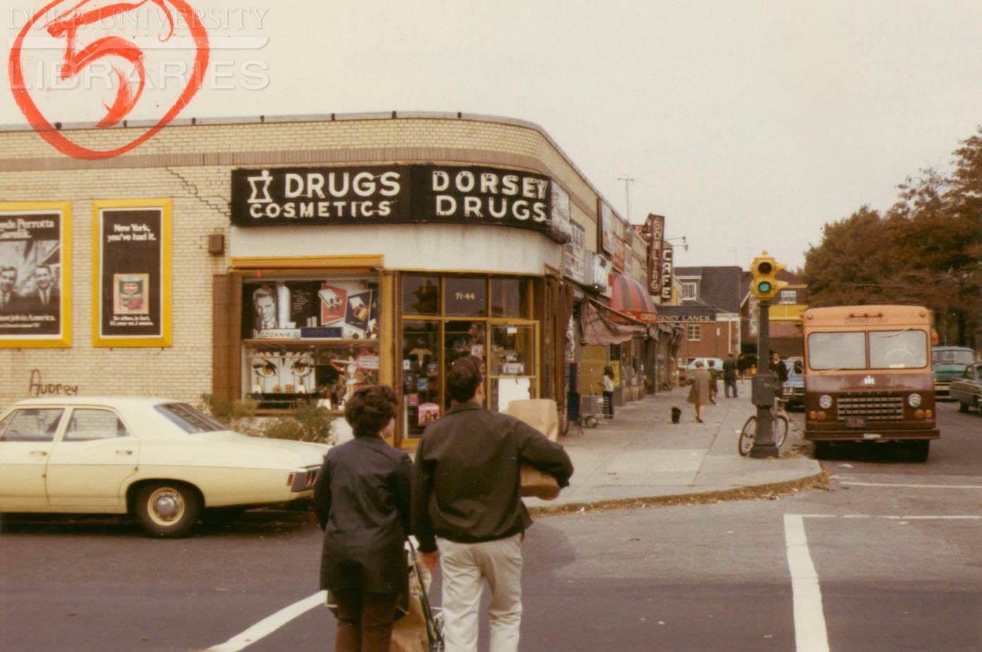 Main Street and 72nd Avenue, Flushing, Queens, 1960s.