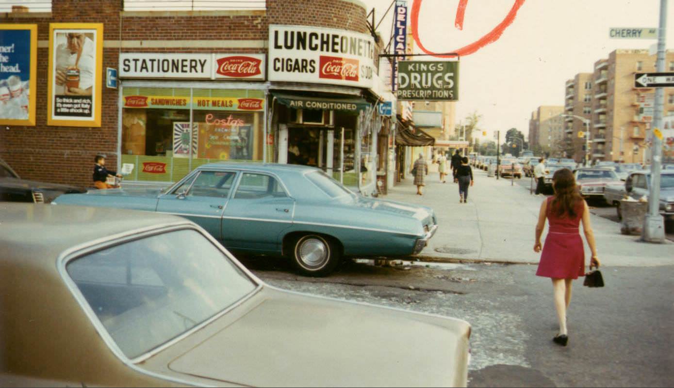 Cherry Avenue and Kissena Boulevard, Flushing, Queens, September 1969.