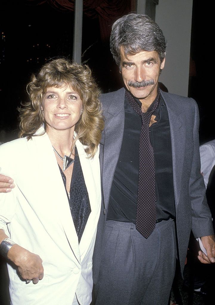 Sam Elliott and Katharine Ross at the "Wrap-Up Party for the First Season of 'The Colbys'" on April 13, 1986