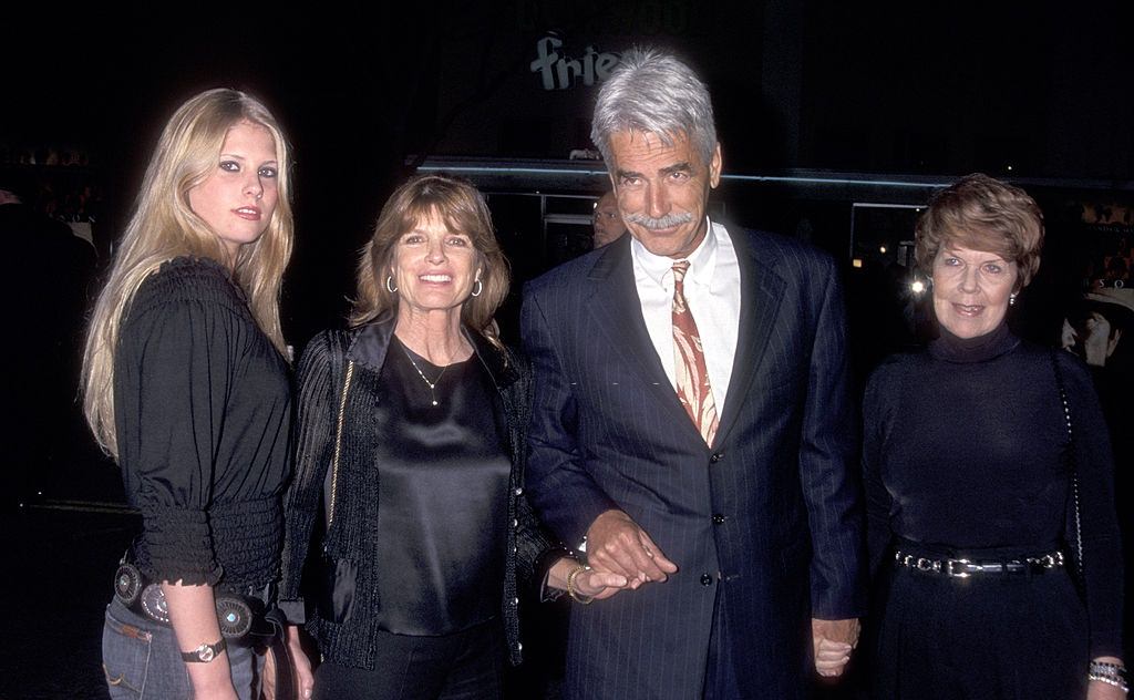 Katharine Ross and Sam Elliott with their daughter Cleo Elliott, and Sam Elliott's mother, 2002