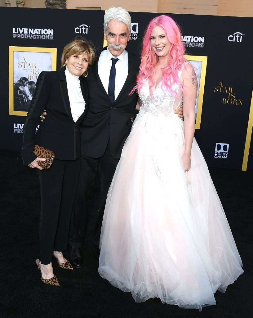 Sam Elliott and Kathrine Ross with their daughter at the Premiere Of Warner Bros, 2018.