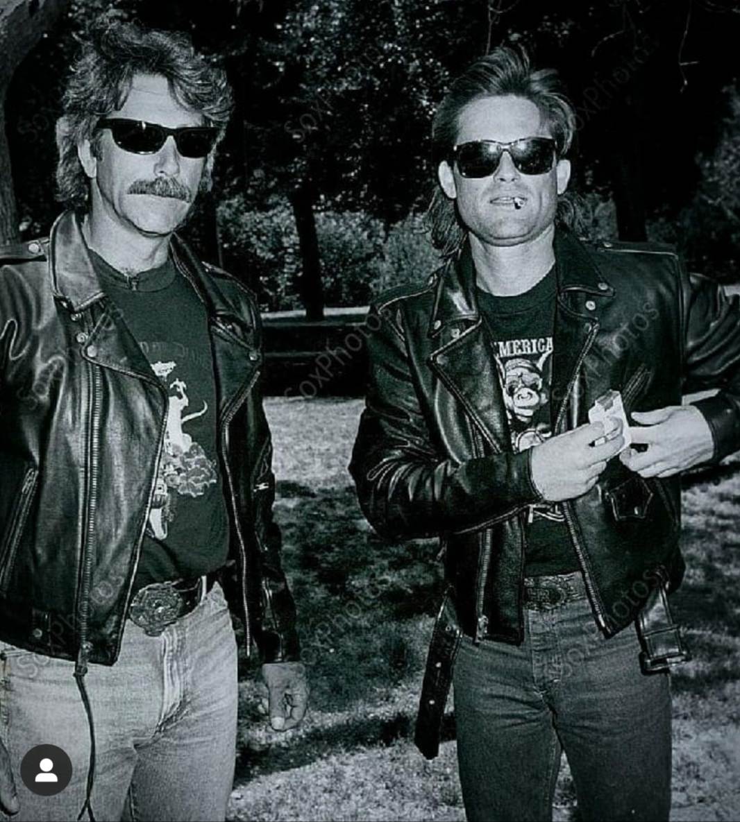 Sam Elliot with Kurt Russle, 1985.