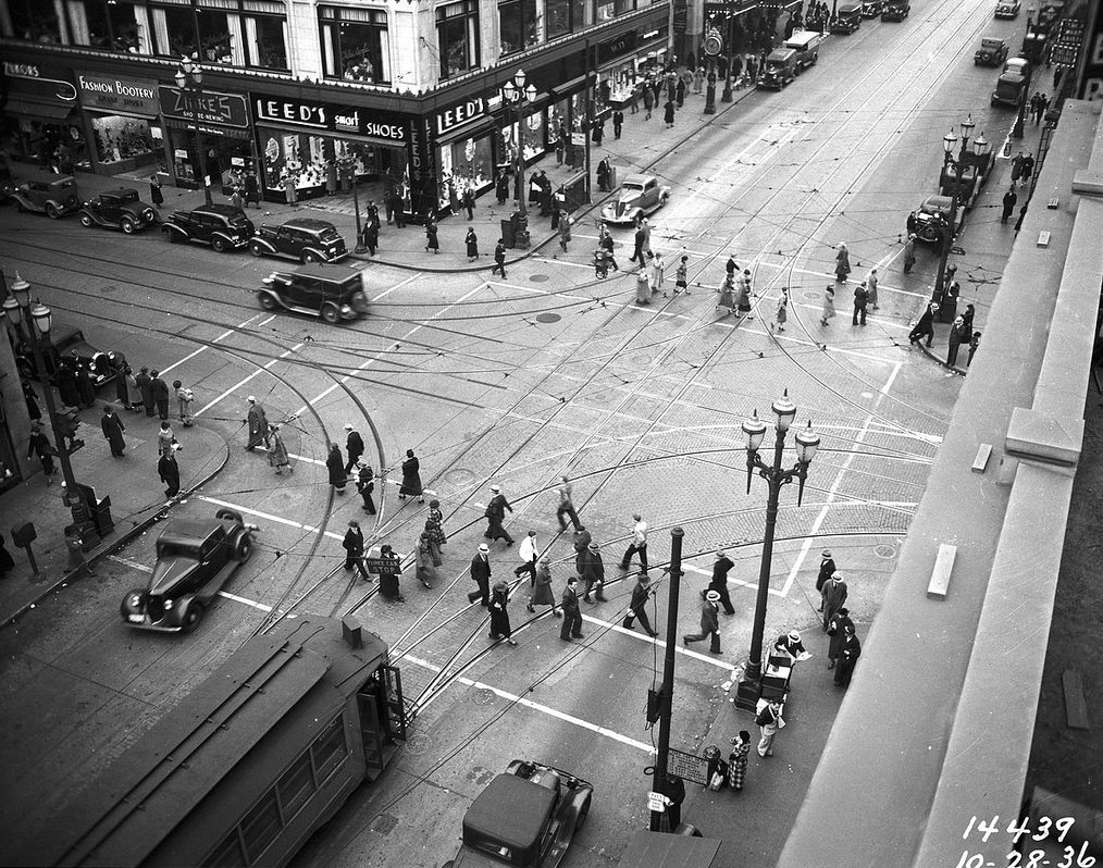 3rd and Pike, Seattle, 1936