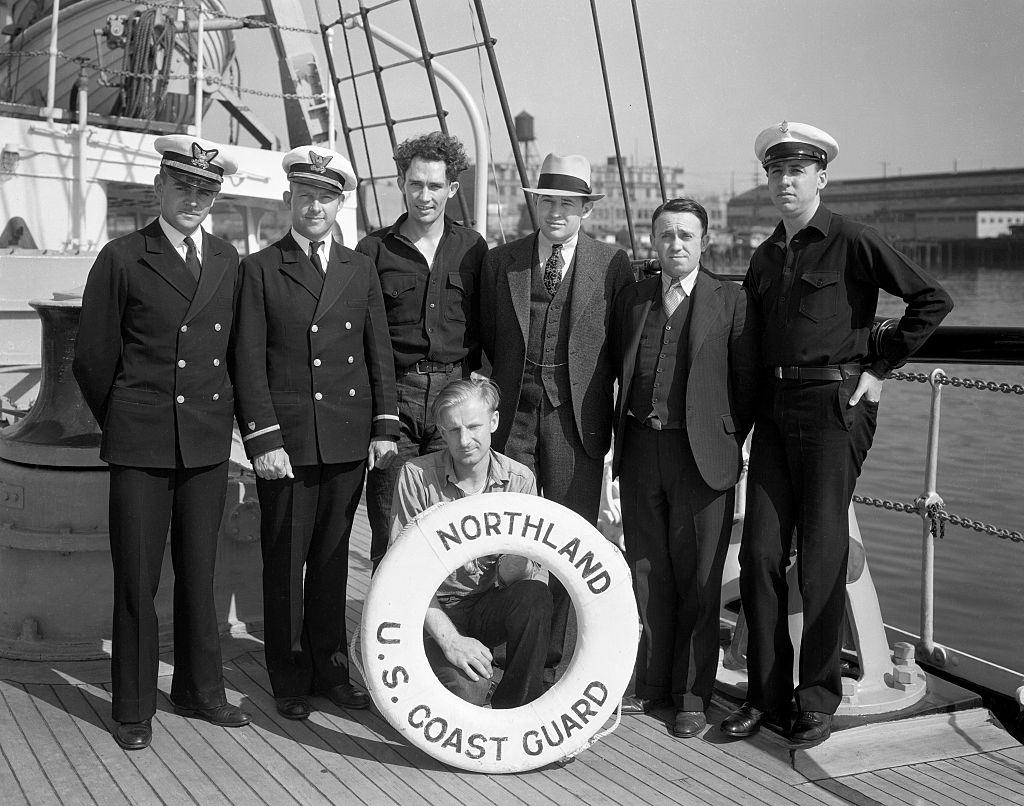 Coastguard radio officials aboard the "Northland", 1934.