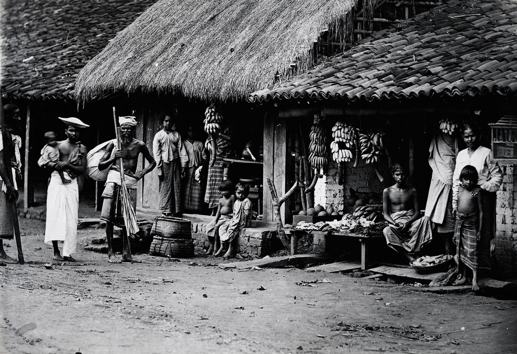 Village scene near Kandy, Sri Lanka, 1880s