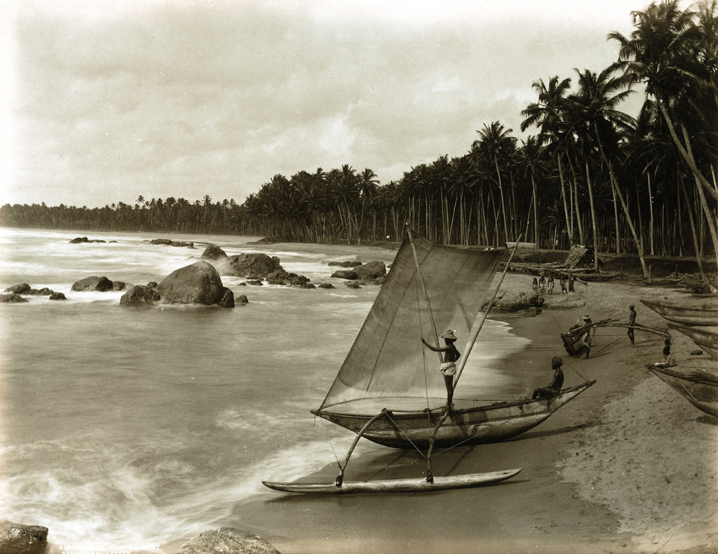 Sinhalese fishing boat, Sri Lanka, 1880s