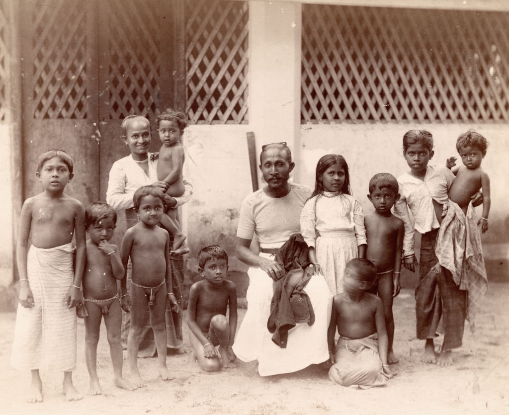 A native family , Sri Lanka, 1880.