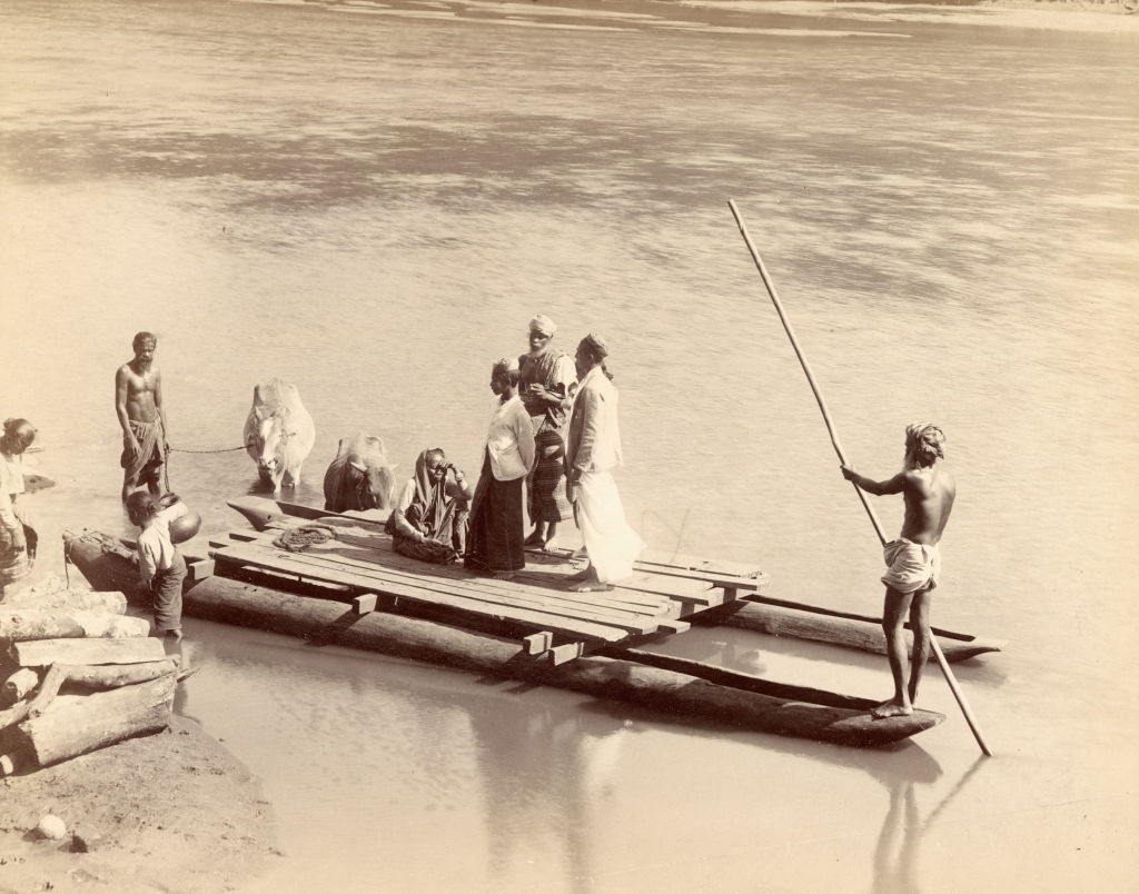 Ferry boat in Ceylon, 1880s.